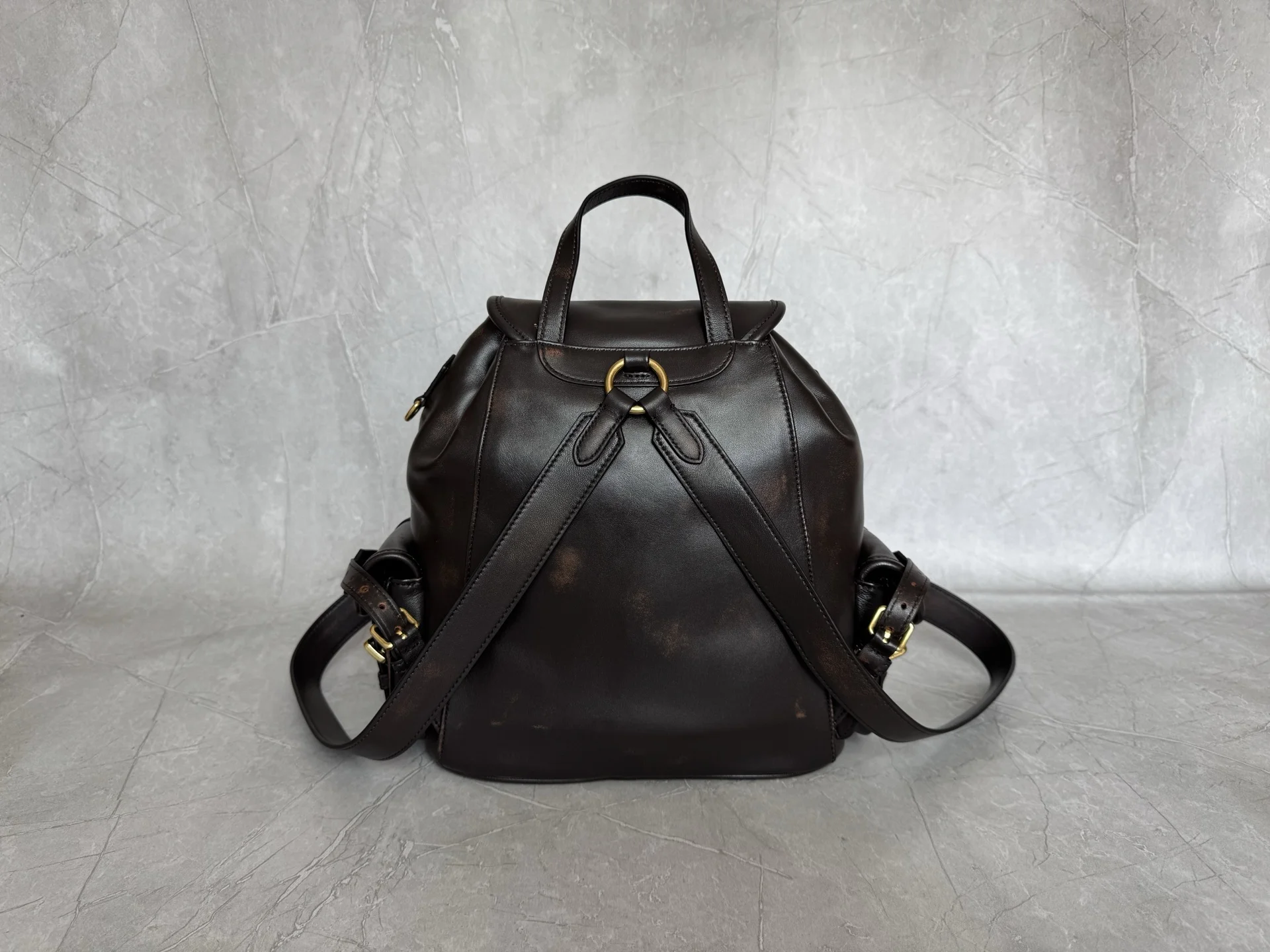MIU MIU Backpacks Bags Brown-Gold 29.5X25X12.5CM I0010063219 - Image 2