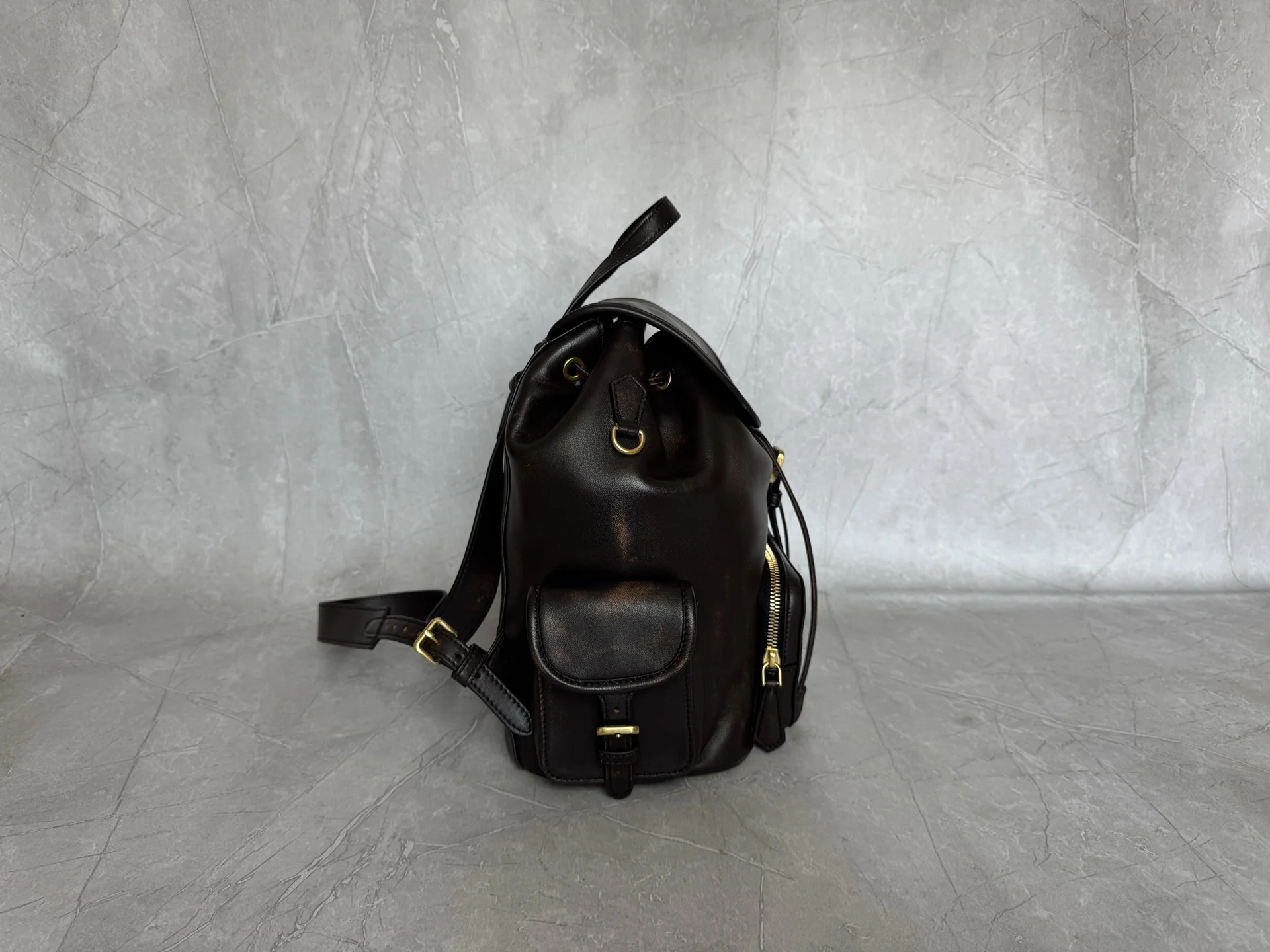 MIU MIU Backpacks Bags Brown-Gold 29.5X25X12.5CM I0010063219 - Image 3