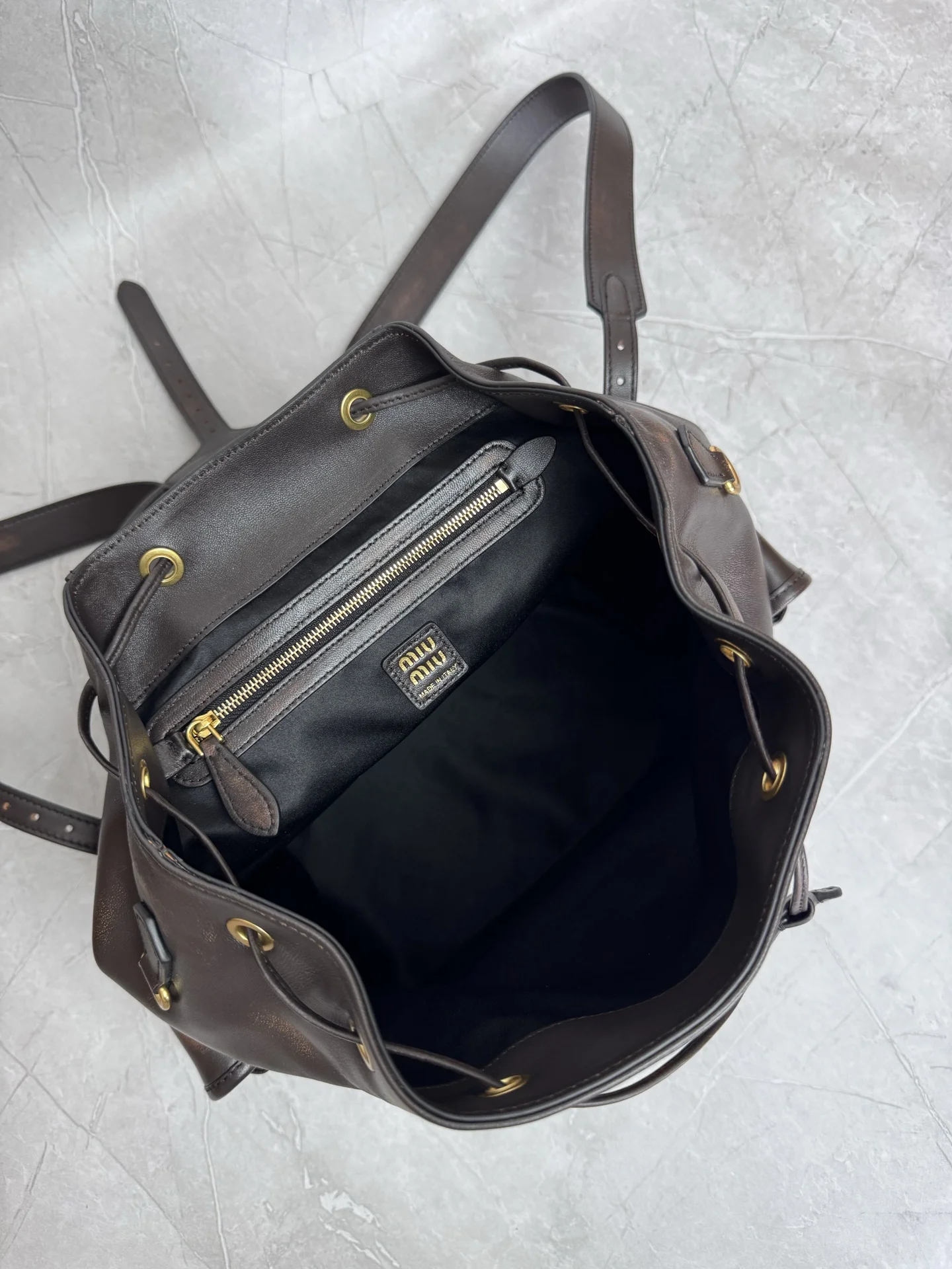MIU MIU Backpacks Bags Brown-Gold 29.5X25X12.5CM I0010063219 - Image 8