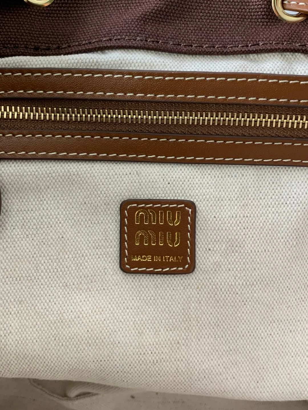 MIU MIU Backpacks Bags Brown-Tan 29.5X25X12.5CM G6010063250 - Image 9