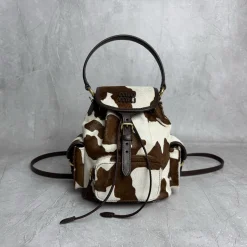 MIU MIU Backpacks Bags Brown-White 23X25X13CM I0010063209