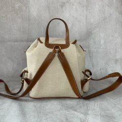 Alternative view of MIU MIU Backpacks Bags Canvas Calf Leather Beige-Brown 29.5X25X12.5CM G6010063246
