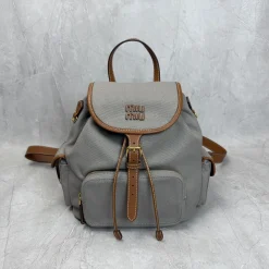MIU MIU Backpacks Bags Grey-Brown 29.5X25X12.5CM G6010063296