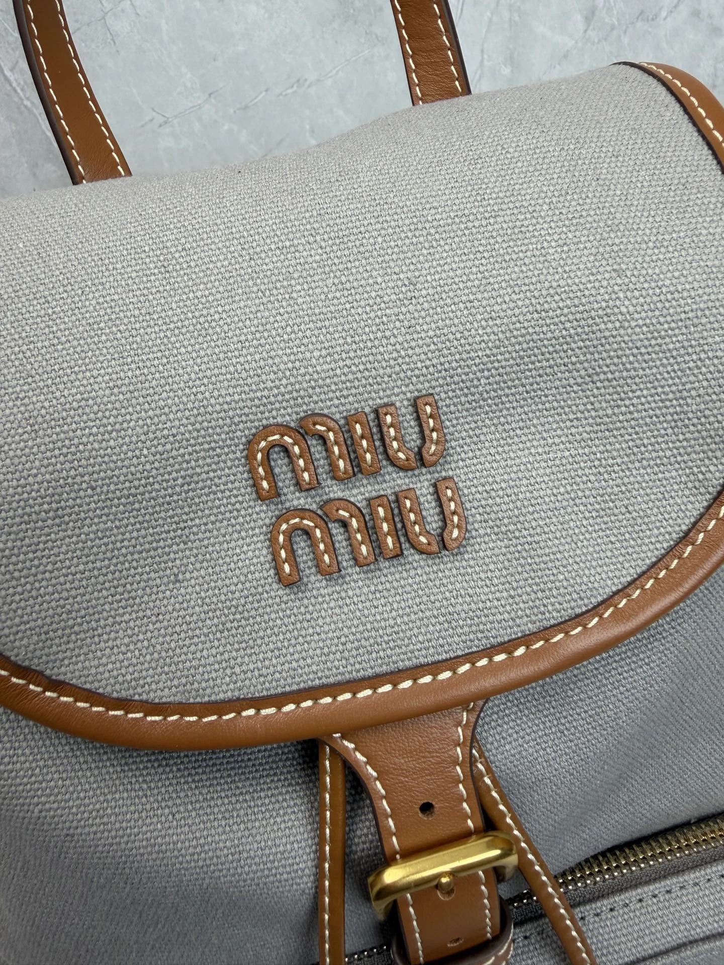 MIU MIU Backpacks Bags Grey-Brown 29.5X25X12.5CM G6010063296 - Image 5