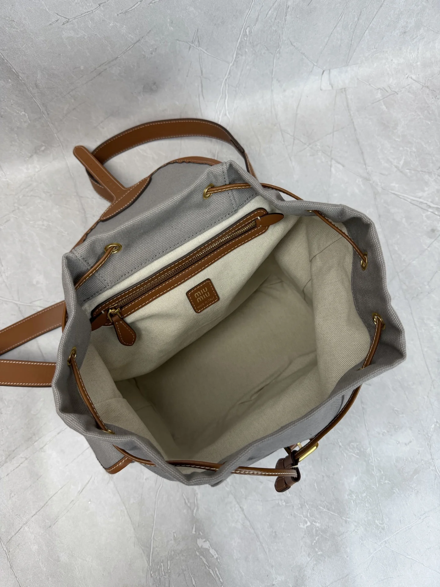 MIU MIU Backpacks Bags Grey-Brown 29.5X25X12.5CM G6010063296 - Image 8