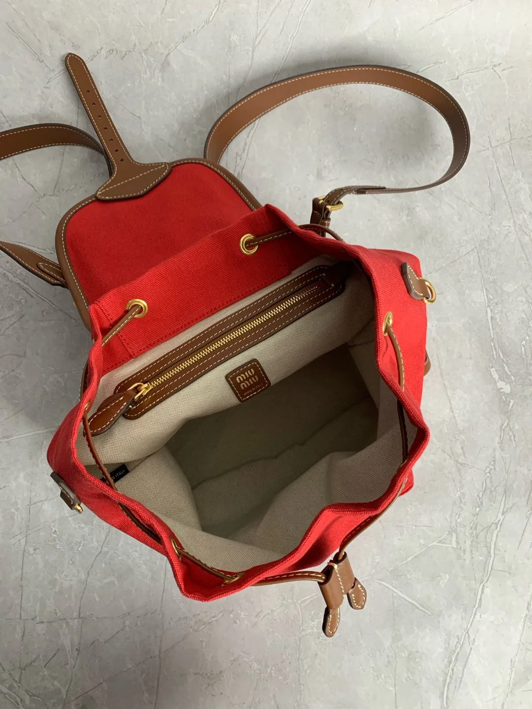 MIU MIU Backpacks Bags Red-Brown 29.5X25X12.5CM G6010063268 - Image 9