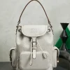 MIU MIU Backpacks Bags White-Brown 22X18X11.5CM I5010061056