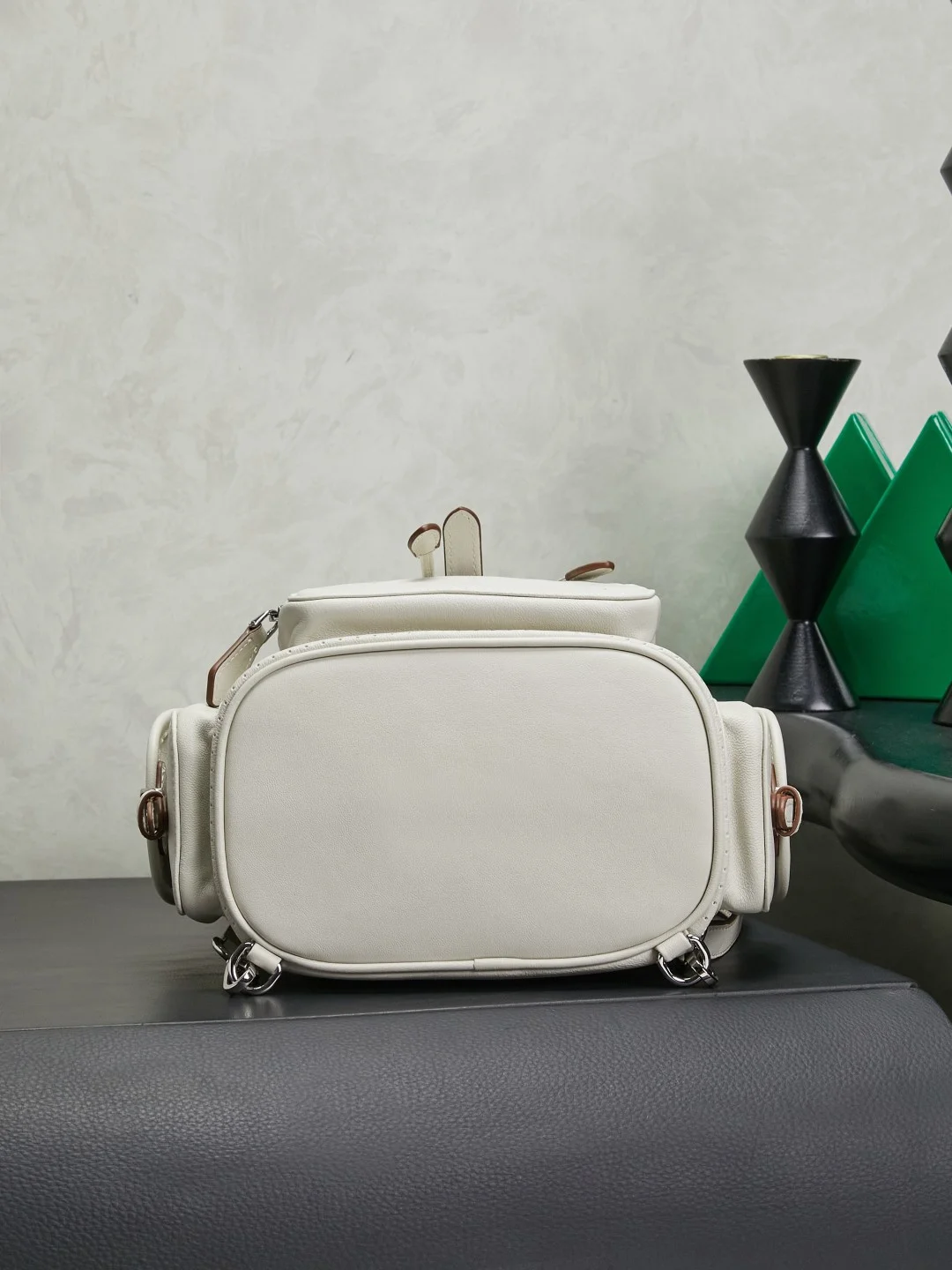 MIU MIU Backpacks Bags White-Brown 22X18X11.5CM I5010061056 - Image 4