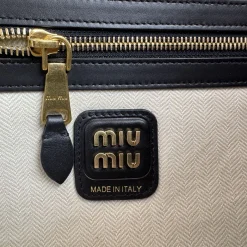 Alternative view of MIU MIU Briefcases Bags Mixed Leather Black-Gold 34X23X12CM I5010062996