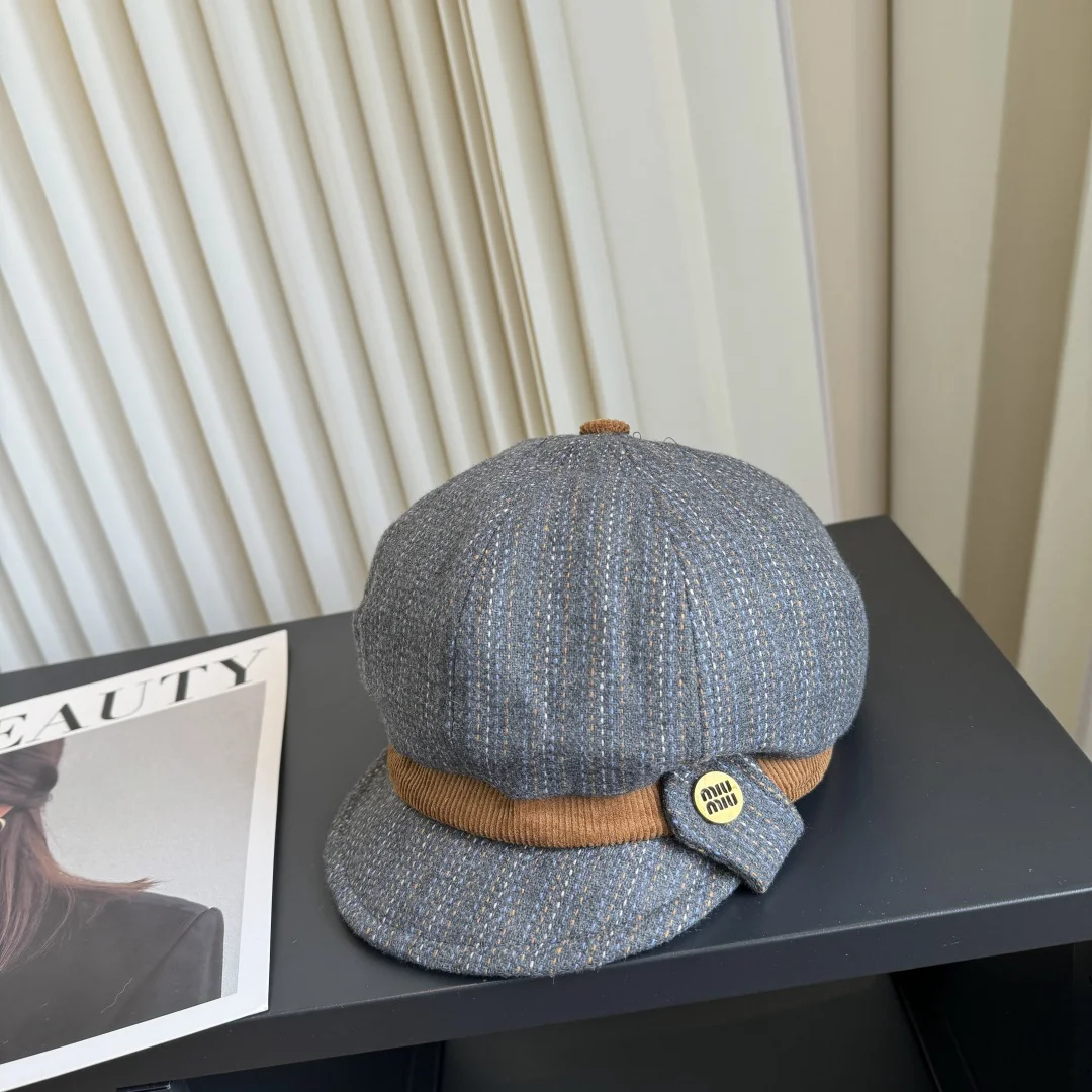 MIU MIU Caps Gray-Brown E510072751 - Image 2