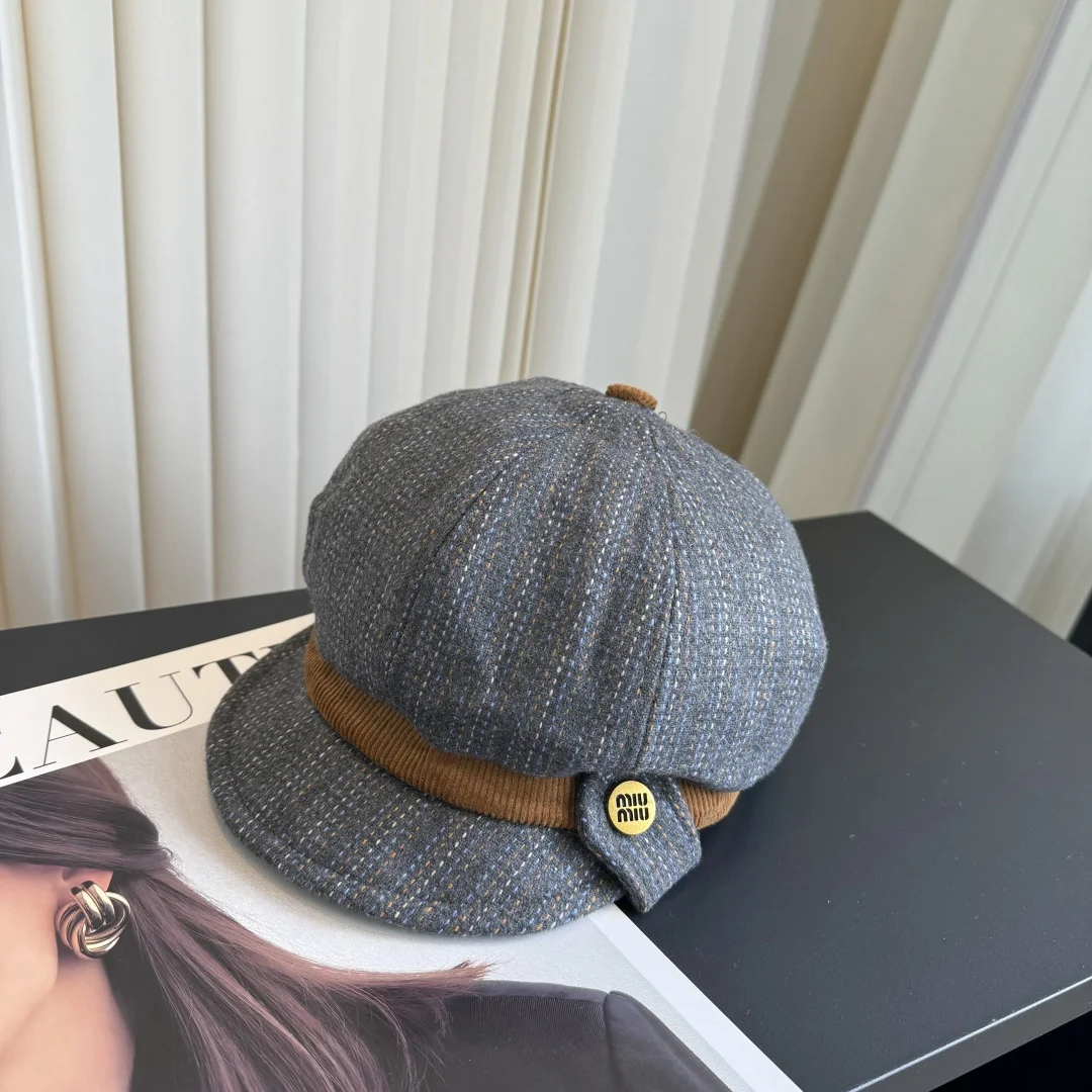MIU MIU Caps Gray-Brown E510072751 - Image 4