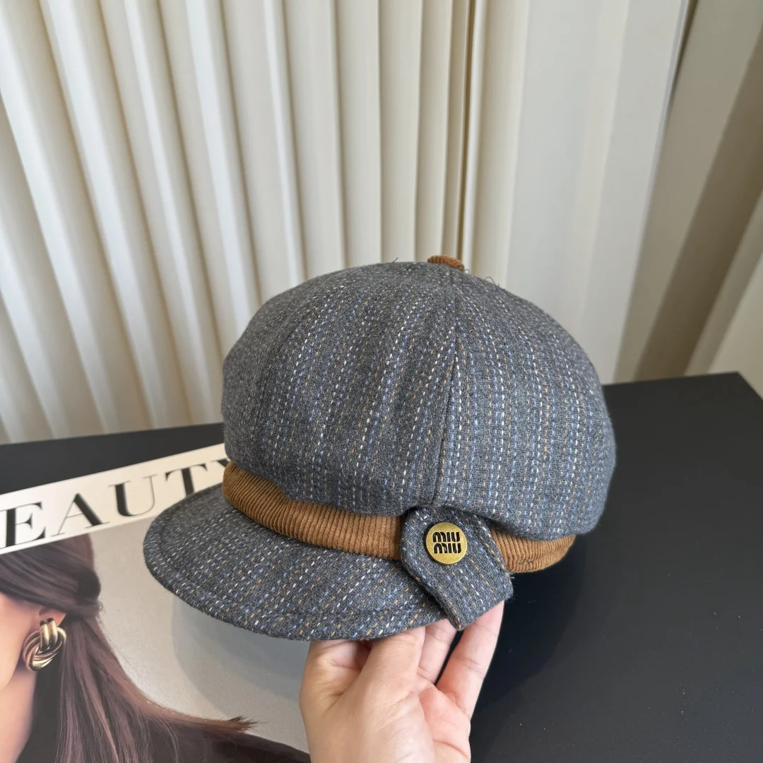 MIU MIU Caps Gray-Brown E510072751 - Image 7