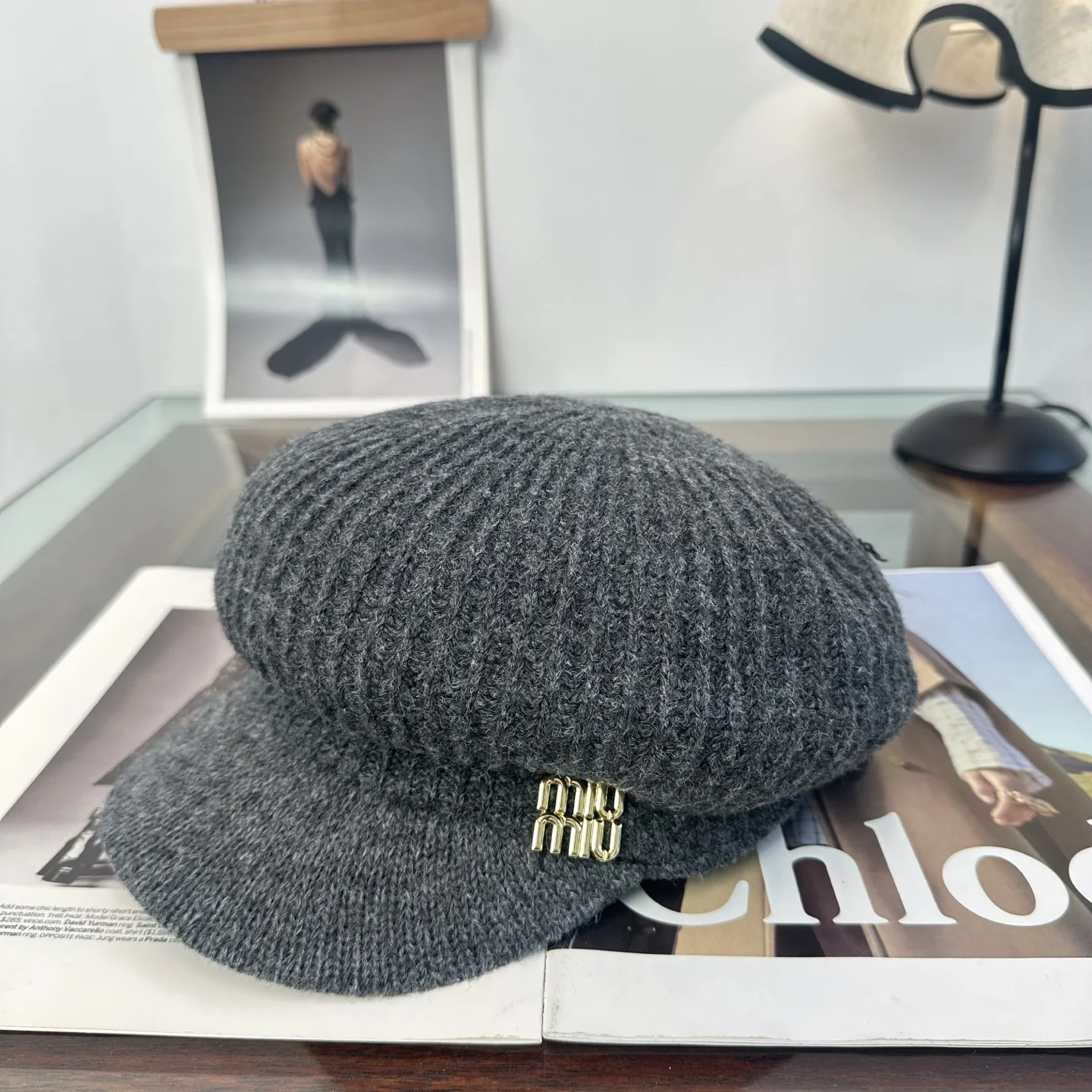 MIU MIU Caps Gray-Gold E210071340