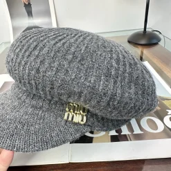 Alternative view of MIU MIU Caps Gray-Gold E210071340