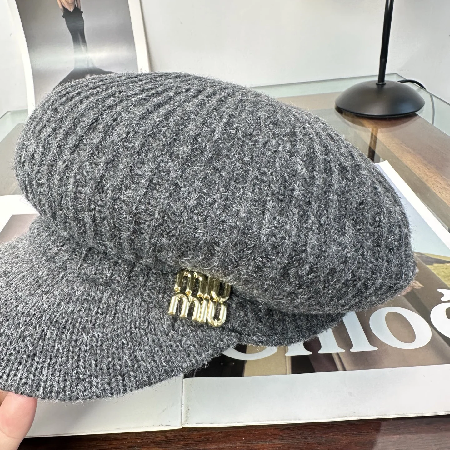 MIU MIU Caps Gray-Gold E210071340 - Image 2