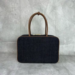Alternative view of MIU MIU Casual Bags Denim Leather Black-Brown 34X20X10CM F8010062838