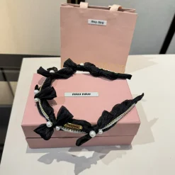 Alternative view of MIU MIU Hair Accessories Black-Gold D510070397