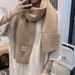 MIU MIU Scarves Cashmere Beige-White One Size A3010071158