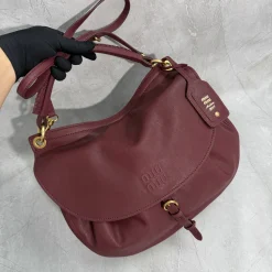 MIU MIU Shoulder Bags Burgundy-Gold 39.5X33X15CM A15010060562