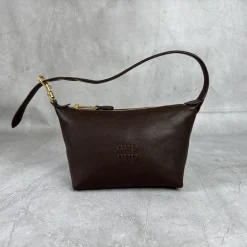 MIU MIU Shoulder Bags Lambskin Leather Brown-Gold One Size E0010060219