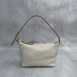 MIU MIU Shoulder Bags Lambskin Leather White-Gold One Size E0010060293