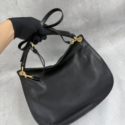 Alternative view of MIU MIU Shoulder Bags Leather Black-Gold 39.5X33X15CM A15010060667
