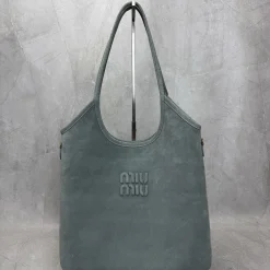 MIU MIU Shoulder Bags Suede Gray 35X40X60CM F3010062193
