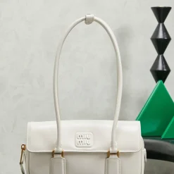 MIU MIU Shoulder Bags White-Gold 24X11.5X5CM G3010060899