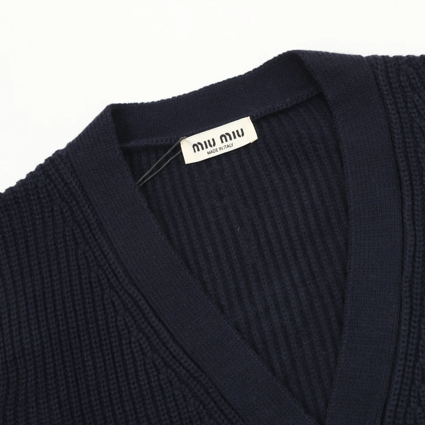 MIU MIU Sweaters Wool Cashmere Blend Navy-Cream 38-42 B60202610040079 - Image 3