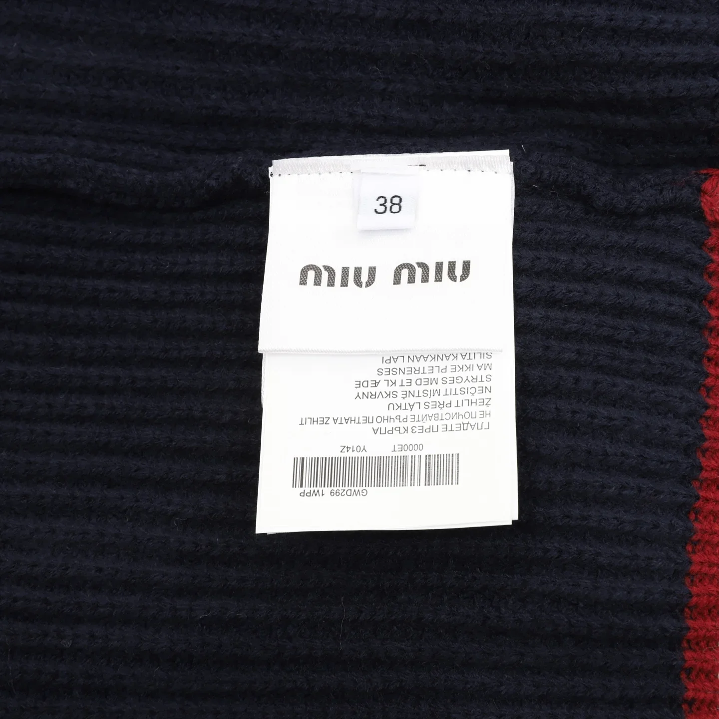 MIU MIU Sweaters Wool Cashmere Blend Navy-Cream 38-42 B60202610040079 - Image 7