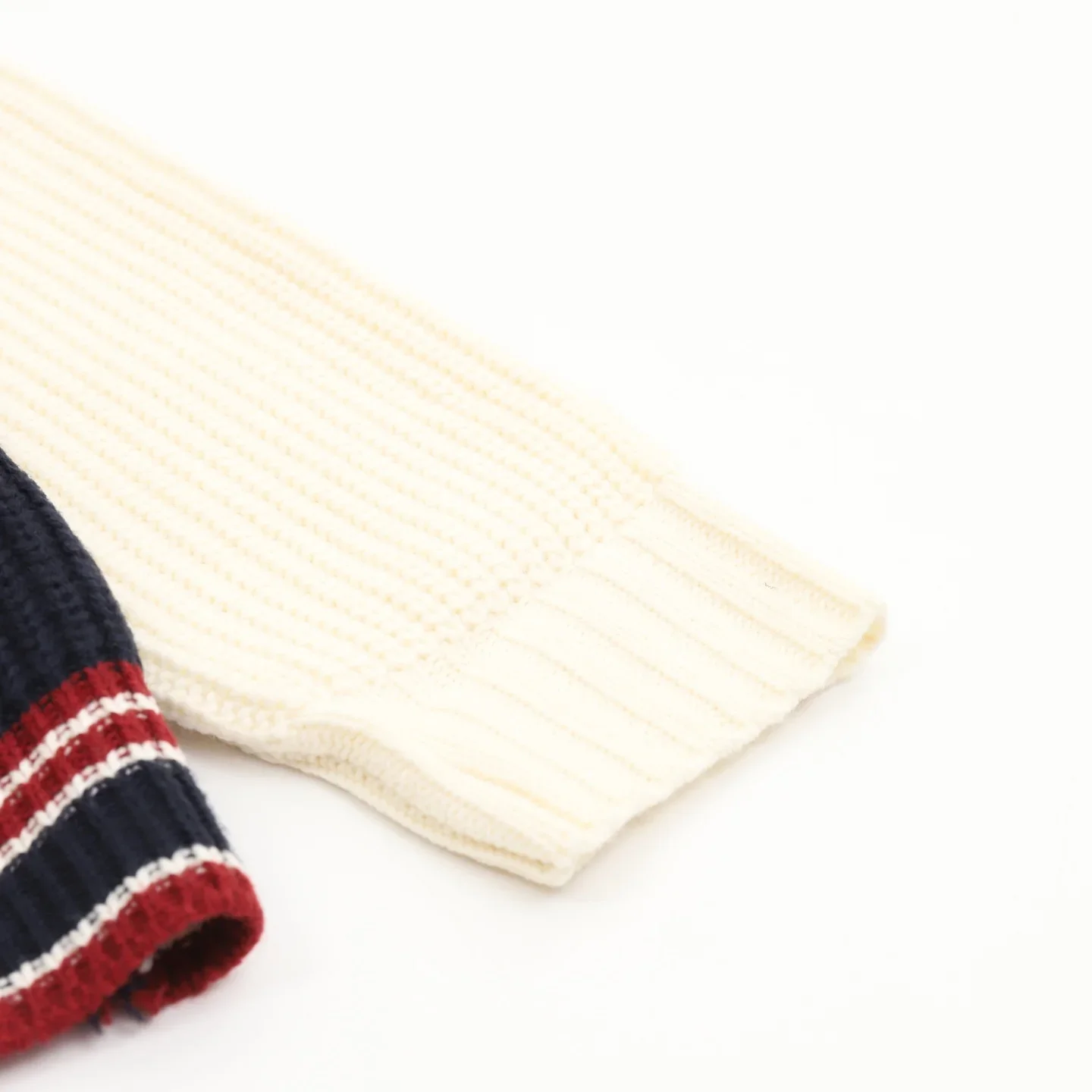 MIU MIU Sweaters Wool Cashmere Blend Navy-Cream 38-42 B60202610040079 - Image 8