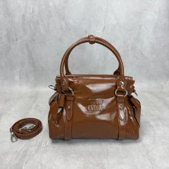 MIU MIU Top Handle Bags Brown 28X15X22CM H3010062316