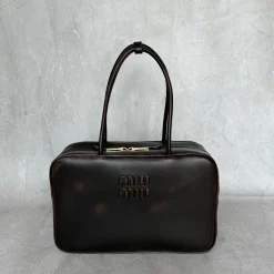 MIU MIU Top Handle Bags Brown-Gold 34X23X12CM I0010063008