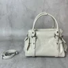 MIU MIU Top Handle Bags Calf Leather White-Silver 28X15X22CM H3010062285