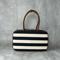 Alternative view of MIU MIU Top Handle Bags Canvas Navy-White-Brown 20X34X10CM G0010062985