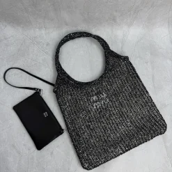 MIU MIU Totes Bags Black-Silver 35X40CM G0010062241