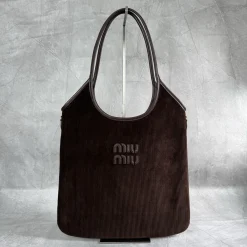 MIU MIU Totes Bags Calf Leather Brown 35X40CM E5010061863