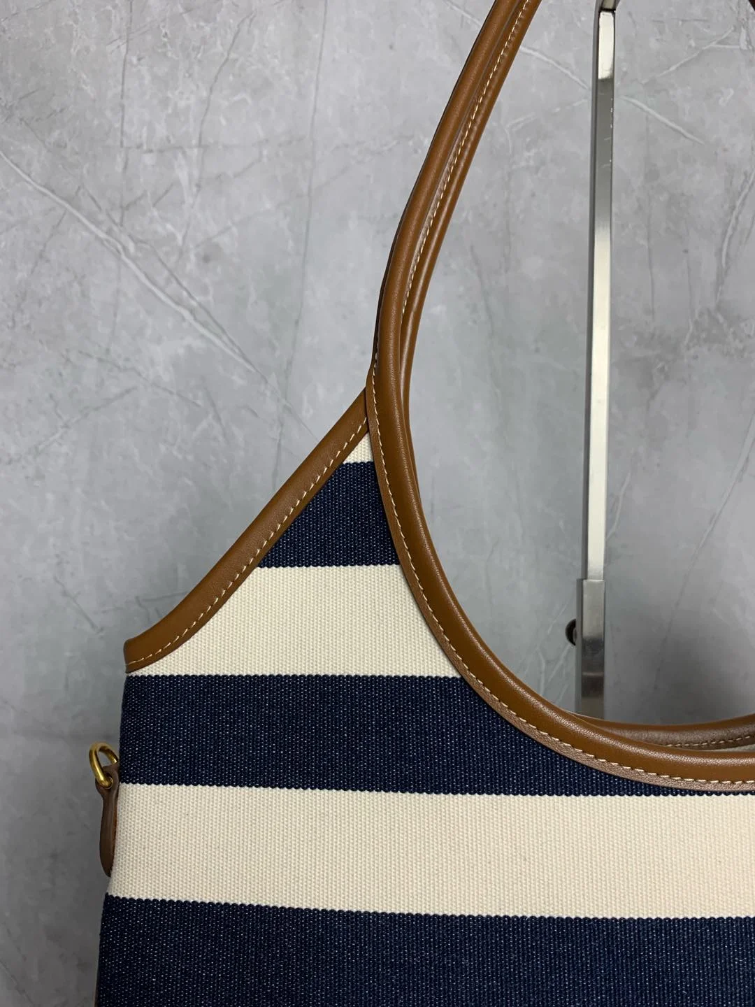 MIU MIU Totes Bags Canvas & Calfskin White-Navy 35X40CM E5010061850 - Image 5