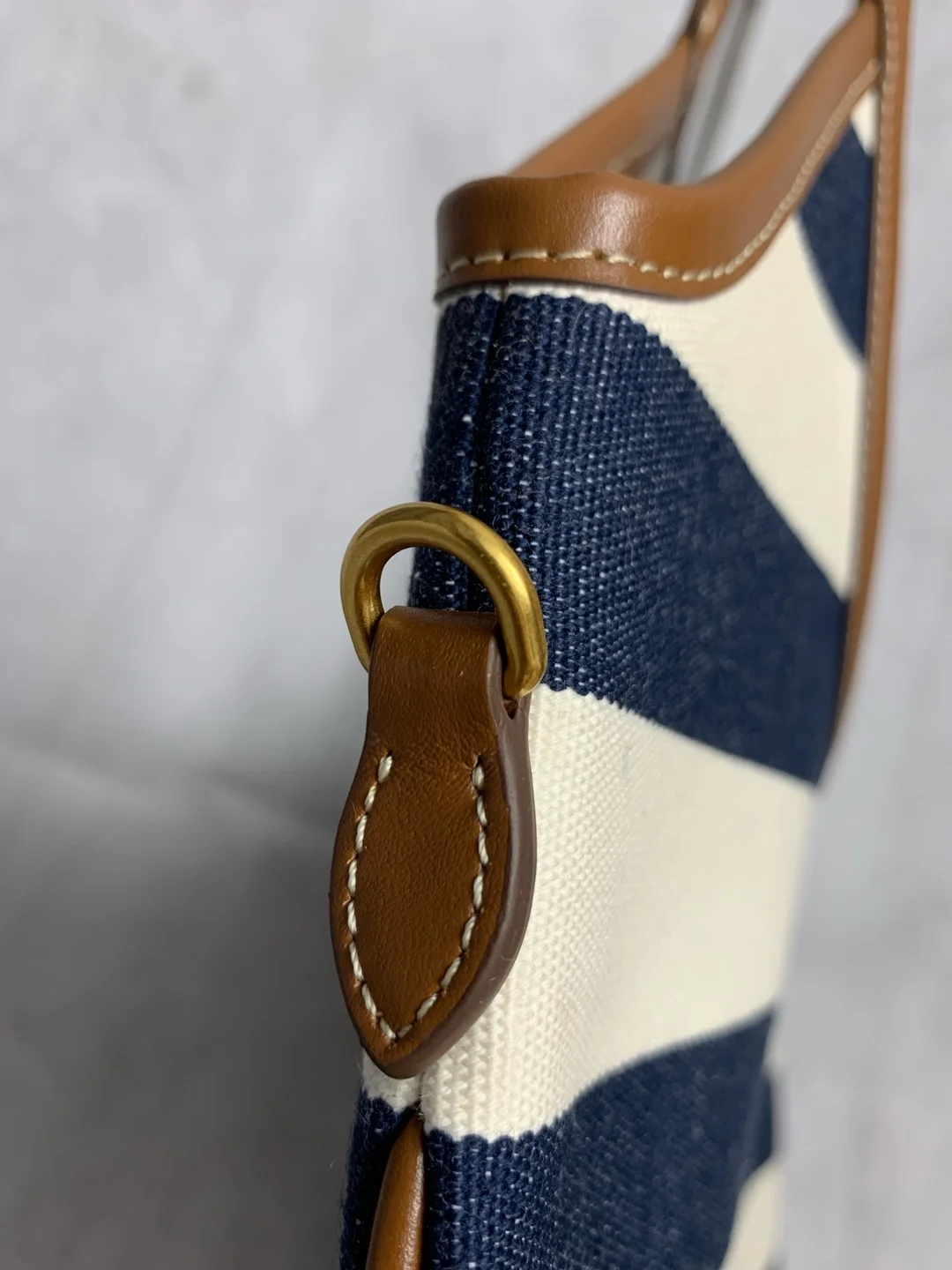 MIU MIU Totes Bags Canvas & Calfskin White-Navy 35X40CM E5010061850 - Image 6