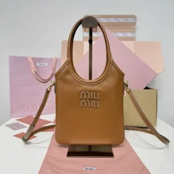 MIU MIU Totes Bags Leather Brown 20X24CM E2010063236