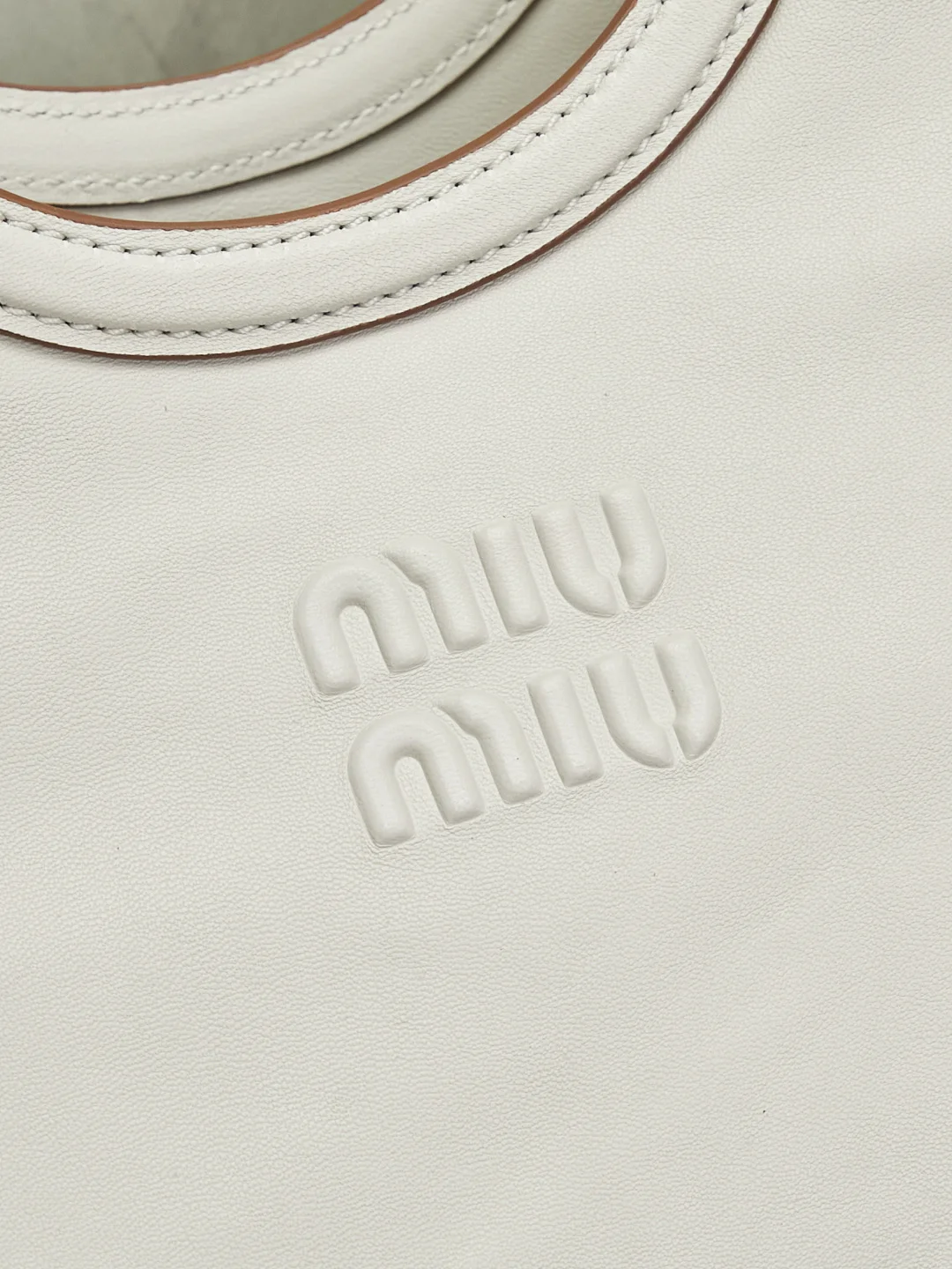 MIU MIU Totes Bags White-Brown 40X30X15CM H8010061073 - Image 5