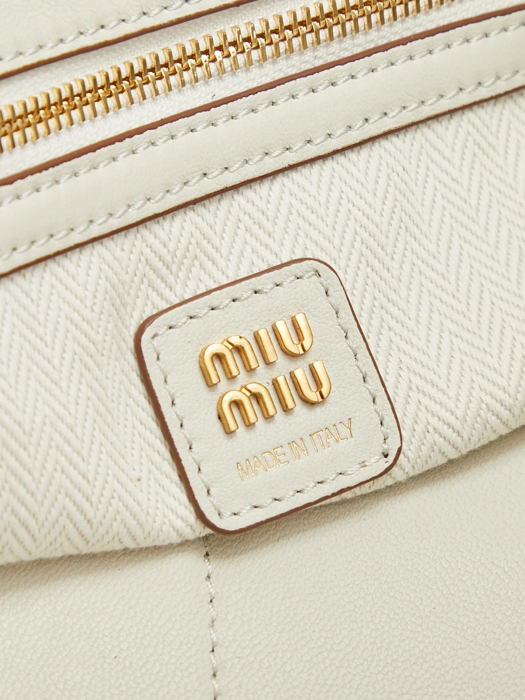 MIU MIU Totes Bags White-Brown 40X30X15CM H8010061073 - Image 7