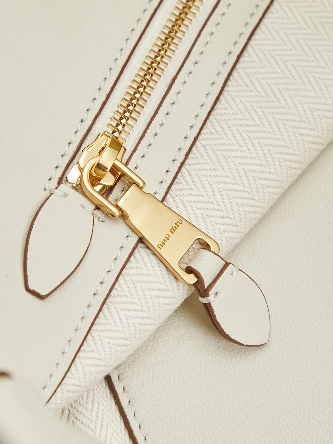 MIU MIU Totes Bags White-Brown 40X30X15CM H8010061073 - Image 8