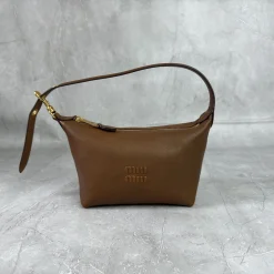 MIU MIU Trend Bags Sheepskin Leather Brown-Gold E0010060243