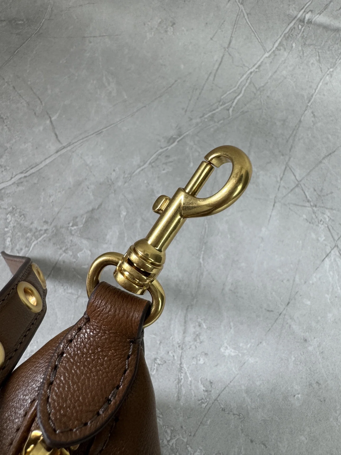 MIU MIU Trend Bags Sheepskin Leather Brown-Gold E0010060243 - Image 6