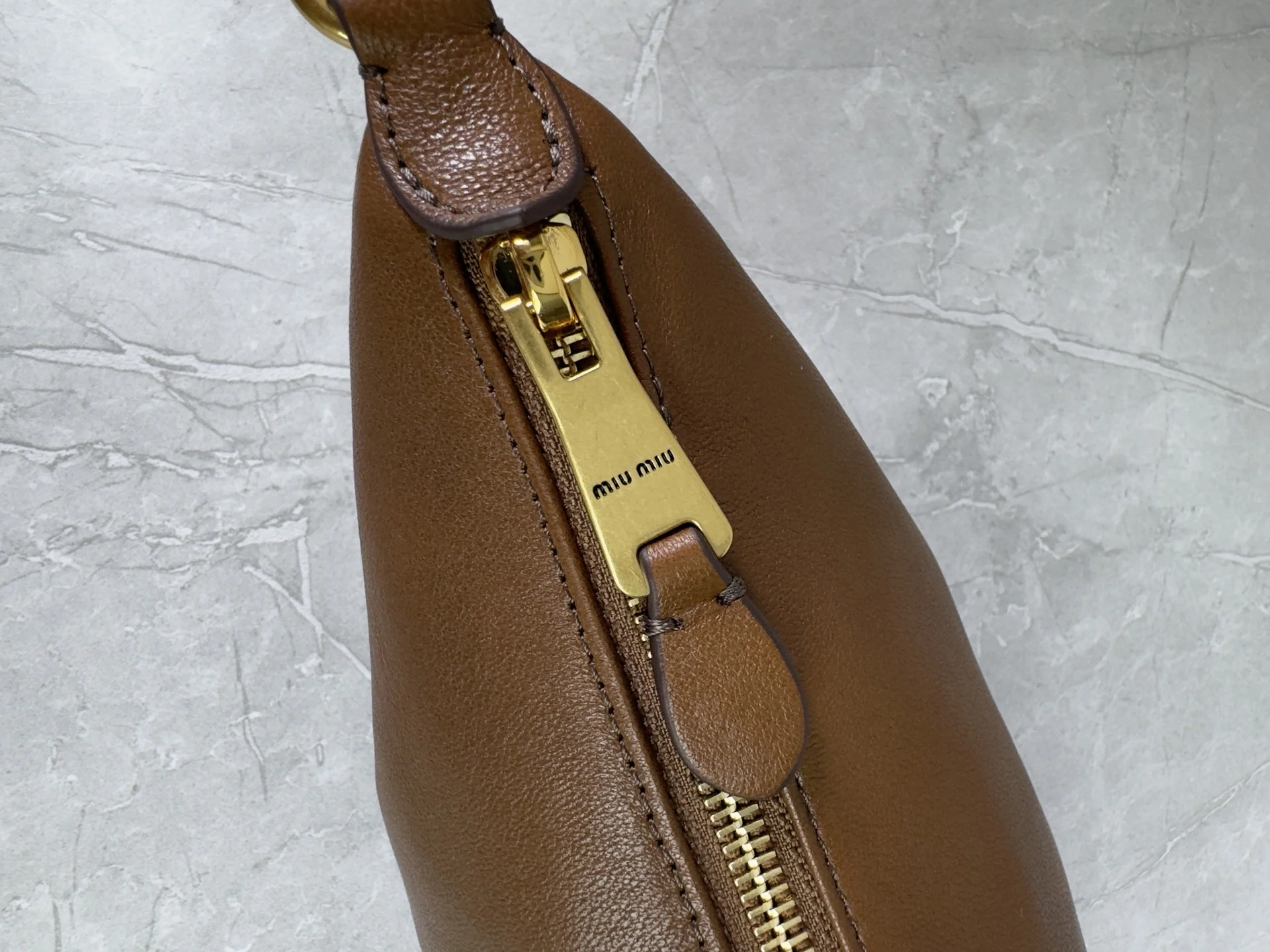 MIU MIU Trend Bags Sheepskin Leather Brown-Gold E0010060243 - Image 7