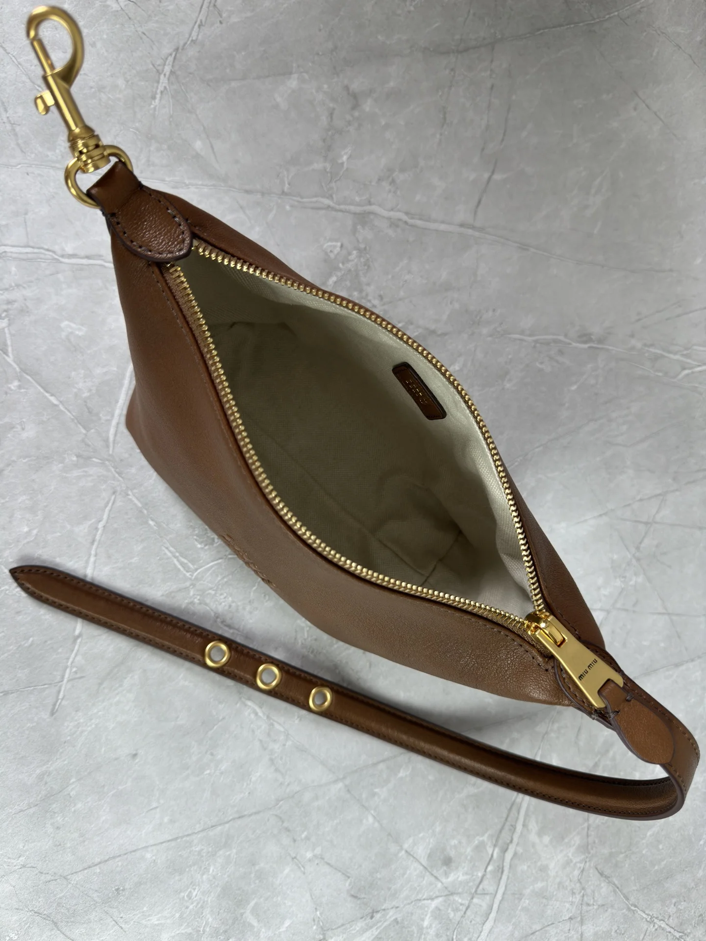 MIU MIU Trend Bags Sheepskin Leather Brown-Gold E0010060243 - Image 8
