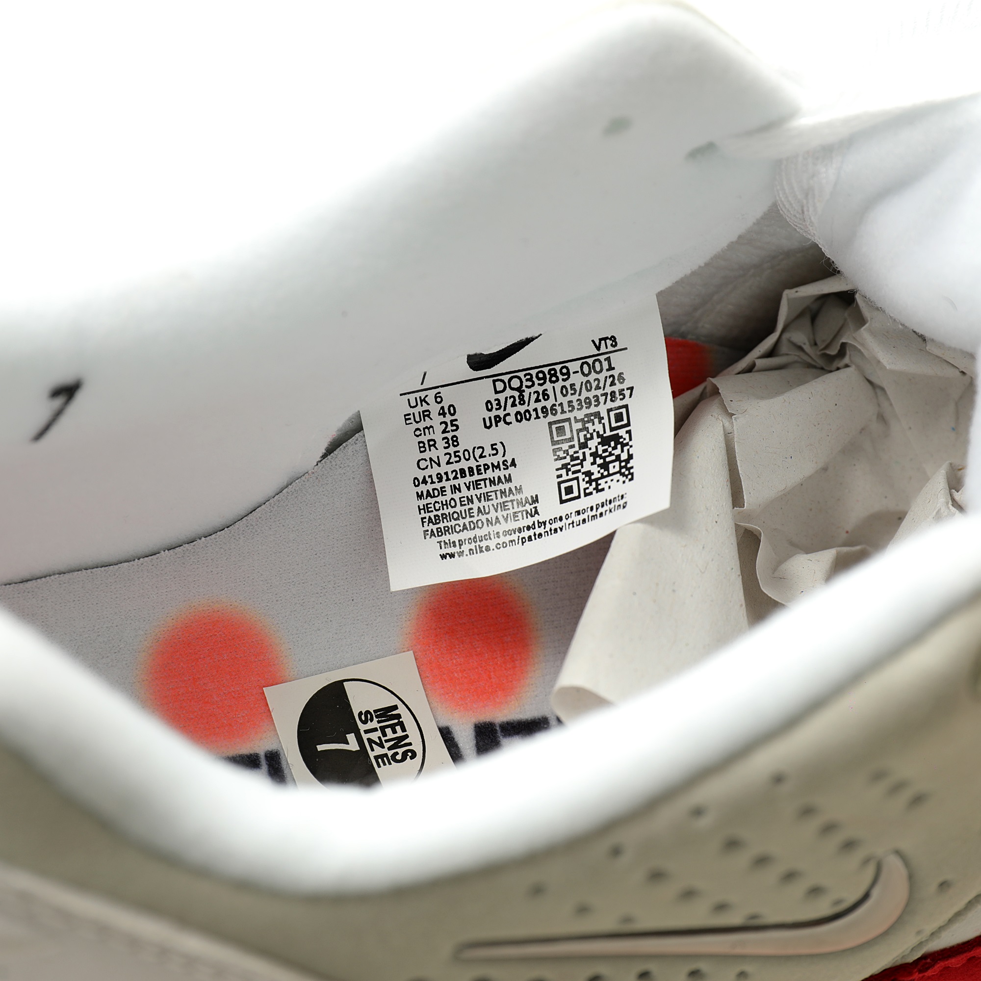Nike Air Max 1 White Red DQ3989-001 - Image 7