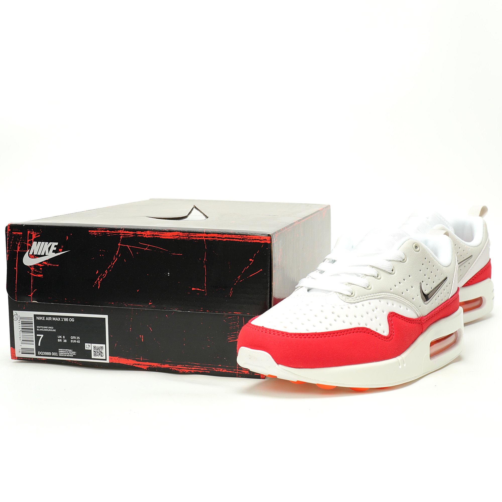 Nike Air Max 1 White Red DQ3989-001 - Image 9