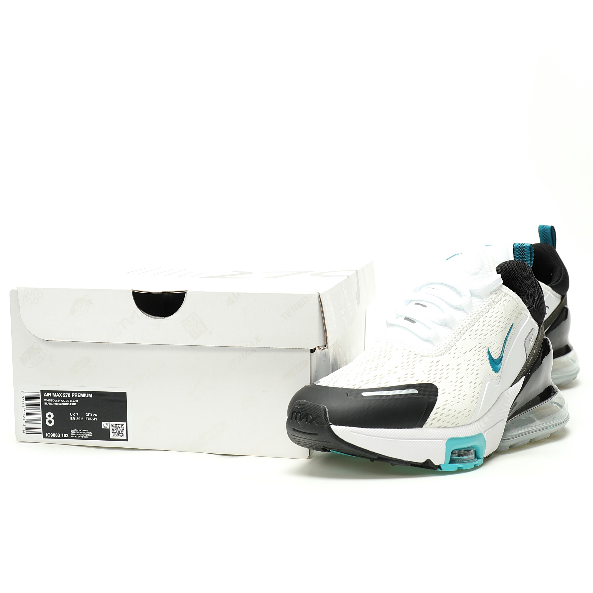 Nike Air Max 270 Premium White Black Green IO9883-103 - Image 9